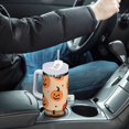 thumbnail image 4 of Yayeee 30oz Stainless Steel Tumbler with Straw and Handle Double-Wall Insulated Travel Water Bottle, Colorful Halloween Pumpkin Pattern, 4 of 8