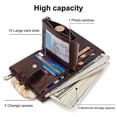 thumbnail image 4 of SPRING PARK Practical Mens Buckle Blocking Wallet,Leather Vintage Large Capacity Holder Purse for Man, 4 of 6