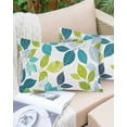 thumbnail image 6 of Teal Green Leaves Throw Pillow Cover 12 x 20 Inch Decorative Pillow Cover Summer Botanical Pastoral Lumbar Pillowcase Seasonal Rectangle Cushion Case for Couch Sofa Bed Living Room, 6 of 7