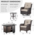 thumbnail image 3 of Bellefurn 11 Pieces Patio Furniture Sets with Fire Pit and Swivel Rocker Chairs,Outdoor Furniture with Fire Pit and Side Table Outdoor Conversation Set for Porch Deck Backyard Poolside, 3 of 13