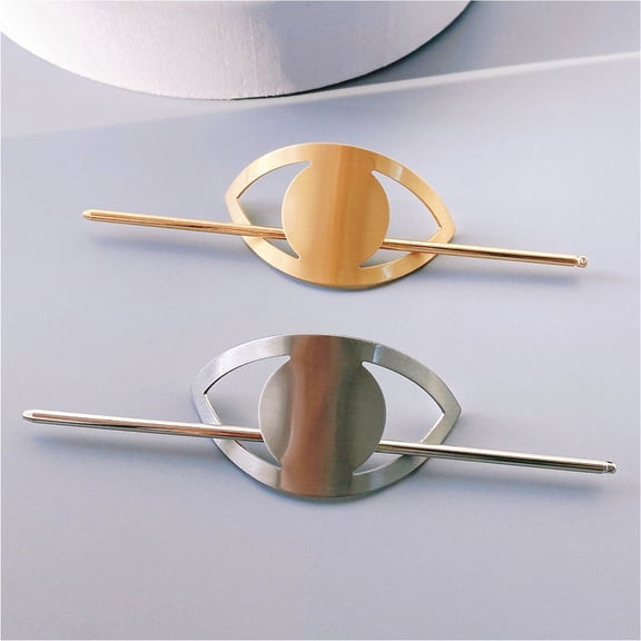LEORX 2pcs Metal Hair Pins Decorative Hair Clips in Silver for Party Women