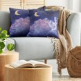 thumbnail image 5 of Ambesonne Moon Throw Pillow Cover 2 Pack, Stars in the Night Cosmic, 16", Yellow Purple, 5 of 7