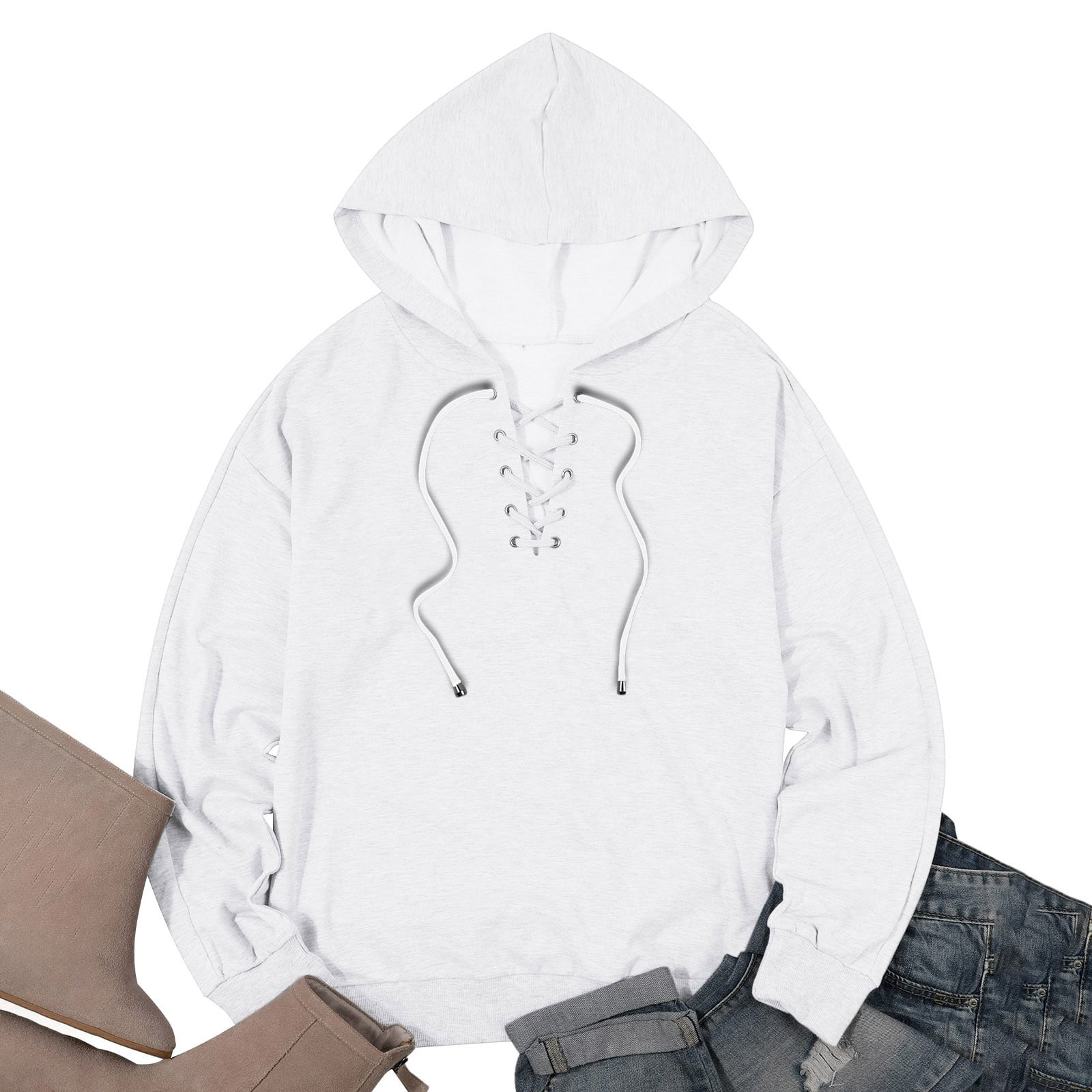 yardsong Hooded Sweatshirt with Thumb Holes Women Button Up Long Sleeve  Drawstring Hoodies Casual Pullover with Pockets, Gray, Medium : :  Clothing, Shoes & Accessories