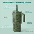 thumbnail image 4 of Reduce Coldee Kids Tumbler Spill-Proof Straw & Handle. Insulated Stainless Steel 18 oz, Green Camo, 4 of 9