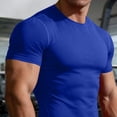 thumbnail image 6 of Jinhomg Men's Compression Shirts Short Sleeve Workout Gym T-Shirt Cool Running Tops Soft Comfy Base Layer Athletic Undershirts Sportswear Blue,S, 6 of 7