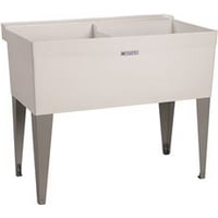 Utilatwin 19-Gallon Floor-Mount Double Bowl Laundry/Utility Tub, 34 X 40 X 24 In., White