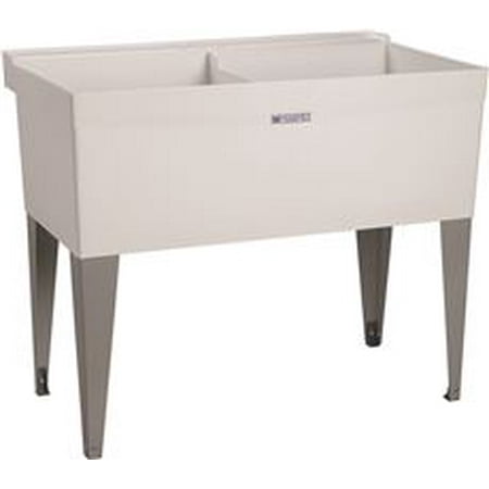 22 Laundry Sink - Utilatwin 19-Gallon Floor-Mount Double Bowl Laundry/Utility Tub, 34 X 40 X 24 In., White