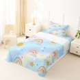 thumbnail image 3 of Manfei Kawaii Rainbow Twin Sheets, Galaxy Astrology Bedding, Light Blue, 3 Pieces, 1 Flat Sheet, 1 Fitted Sheet and 1 Pillowcase, 3 of 6