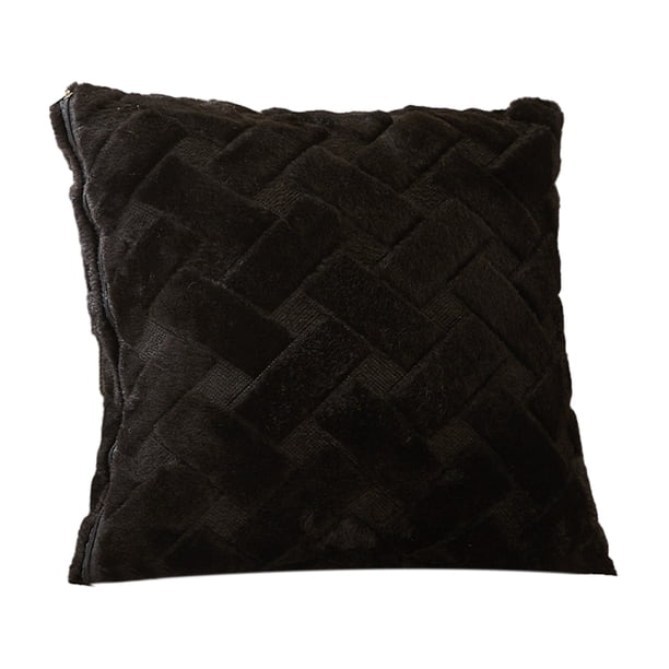 Funda de cojín de felpa, funda de almohada cuadrada con cremallera oculta para sala de estar, dormitorio, hogar, oficina, decoración