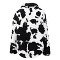 thumbnail image 5 of Bovemsi Trench Coats Women's Casual Faux Jacket Trendy Long Sleeve Button Up Cow Print Autumn Winter Loose With Pockets Fall Winter Clothes XL, 5 of 8