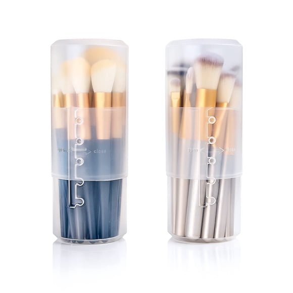 Soporte para brochas de maquillaje OCHEAL, plástico transparente, paquete de 2