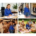 thumbnail image 7 of Dress Shirts for Women Long Sleeve Button Down Shirt Wrinkle Free Regular Fit Formal Work Tops, 7 of 7