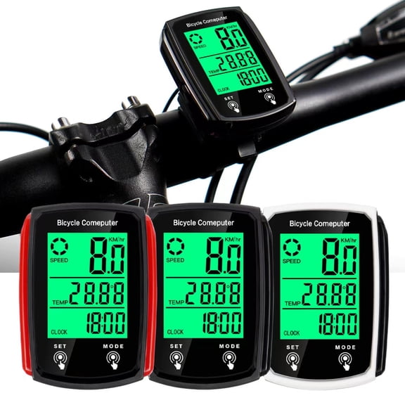 Bike Speedometer, Bicycle odometers,Bicycle Speedometer Cycle Bike Computer Waterproof Bike Odometer with LCD Display Speedometer Accurate Speed Tracking & Multi-Function