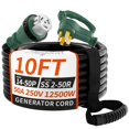 thumbnail image 1 of Cable de generador: enchufe AF de 50 amperios y 10 pies con cierre giratorio 14-50P a SS2-50R, 1 of 7