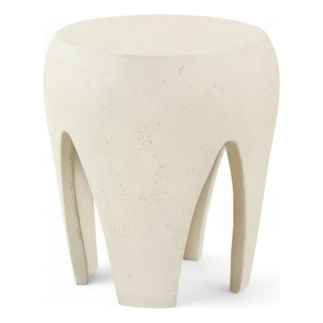 Meridian Furniture Table d'Appoint Intérieur / Extérieur en Béton Crème Moxie