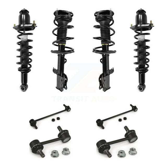 Transit Auto Front Rear Complete suspension Strut & TQ sway Bar Link Kit (8Pc) for Car 2003-2006 Toyota Corolla - Left Right Side (Driver Passenger) KSS-107864