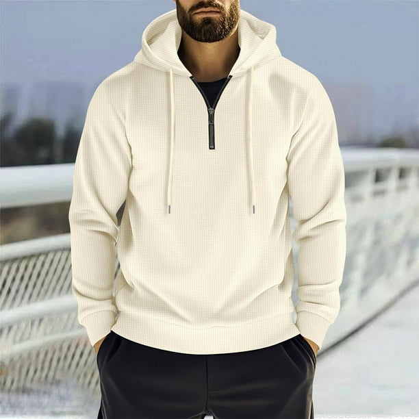pstuiky camisas de manga larga para hombre, Blusa deportiva con capucha de manga larga lisa e informal a la moda para hombre camisetas de hombre s