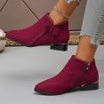thumbnail image 5 of Mostsola Chelsea Ankle Boots for Women Fashion Bowknot Fall Dress Booties Low Heel Zipper Short Boot, 5 of 7