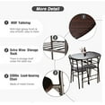thumbnail image 4 of 3 Piece Dining Table Set, Small Kitchen Table Set for 2, Round Bistro Table Set, Metal Frame Kitchen Rack Table and Chairs, Outdoor Indoor Bar Table and Chairs Set, Black, 4 of 7