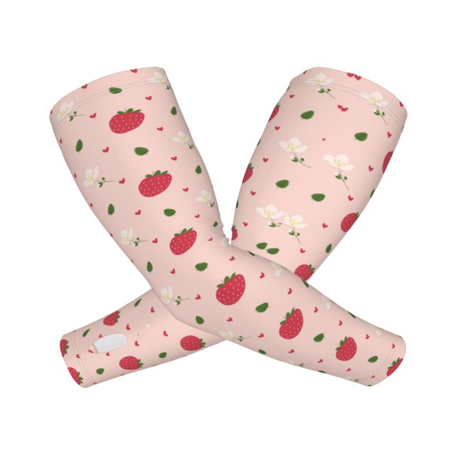 Balery Strawberry Mangas Refrescantes para Brazos para Hombre y Mujer – Transpirables y Absorbentes de Humedad para Mujeres, Hombres y Niños