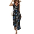 thumbnail image 2 of Dog Paw Print Dress Fashion Boho Beach Long Dresses Female Party Printed Maxi Dress, 2 of 9
