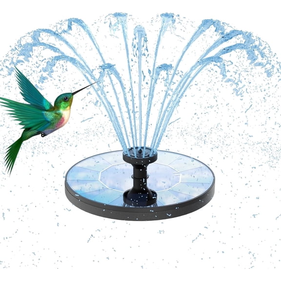 Solar Water Fountain, Upgraded Solar Bird Bath Fountains with 6 Nozzles, Free Standing Floating Solar Powered Water Fountain Pump for Bird Bath, Garden, Pond, Pool and Outdoor