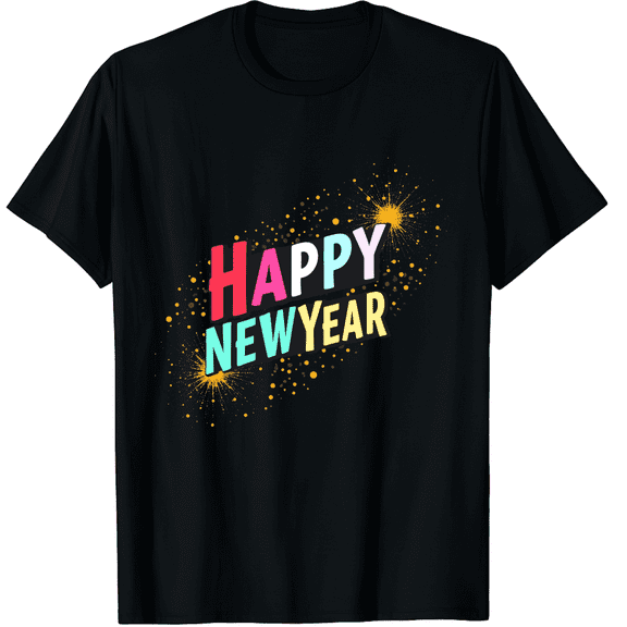 Happy New Year Shirt for Men Christmas Shirts Holiday Party Family Tshirt 2026 New Years Day Eve Gift Tops Graphic Tee T-Shirt for Men Women