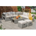 thumbnail image 1 of Costway 8PCS Patio Rattan Furniture Set Storage Waterproof Cover Off White, 1 of 10