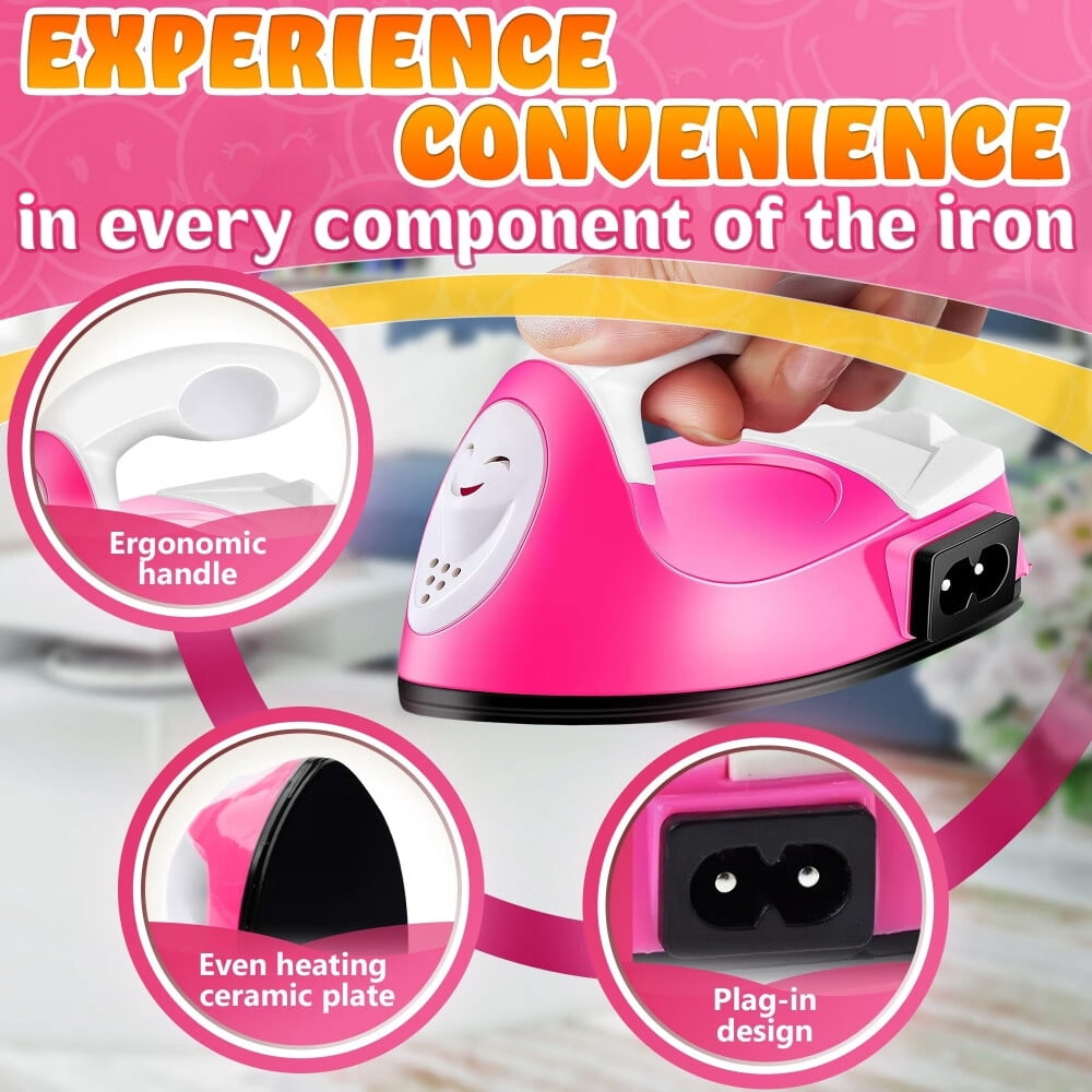 Mini Iron for Crafting - Small Iron for Crafts Small Travel Iron Mini Heat Press Iron Mini Iron for Clothes Mini Craft Iron Small Iron for Clothes - Mini Steam Iron for Clothes with Charging Base