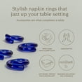 thumbnail image 2 of over&back Set of 4 Hand-Shaped Glass Napkin Rings - Decorative Dining Table Decor for Events, Parties, and Get-Togethers - Blue, 2 of 9