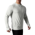 thumbnail image 2 of Bxsruta Men's UPF 50+ Sun Protection Hoodie Full Zip Long Sleeve Athletic Jacket for Outdoor Sports Hiking Running, 2 of 8