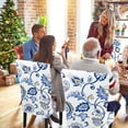 thumbnail image 7 of MJIAexp Chair Covers Set of 6, Stretch Chair Slipcovers Seat Protector Armless Removable Washable Elastic Universal Spandex Solid Chair Slip Covers for Home, Hotel, Banquet Blue Flowers, 7 of 7