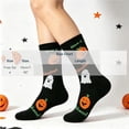 thumbnail image 6 of Funny Halloween Crew Socks, Skeleton Pumpkin Pattern Socks, Stretchy Comfort Halloween Socks, Funny Spooky Novelty Socks, Halloween Gift | TruHer,Multicolou Free Size, 6 of 6