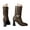 Brown, variant on Slouchy Ankle Boots for Women Mid Calf High Heel Zip up Block Heel Fall Boots