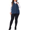 thumbnail image 2 of Agnes Orinda Women's Plus Size Sleeveless Zipper Side Pocket Casual Corduroy Vest Jackets 4X Dark Blue, 2 of 6