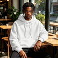 thumbnail image 5 of Homeyce Men's Sweatshirts Oversized Hooded Sweatshirt with Pockets Long Sleeve Plain Lightweight Hoodie Pullover Hoodies,White 3XL, 5 of 5