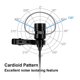 thumbnail image 3 of Micrófono de solapa con patrón cardioide, conexión USB plug and play, incluye tarjeta de sonido, ideal para streaming, grabaciones y videollamadas en PC o Mac., 3 of 7