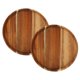 thumbnail image 1 of Paquete de 2 platos llanos de madera de Acacia, platos redondos de madera, fácil limpieza y ligeros para platos, aperitivos y postres, 1 of 5