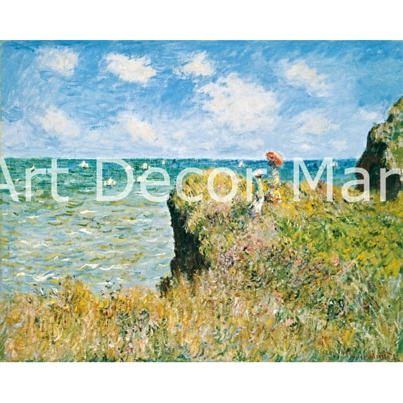 Cliff Walk At Pourville-Monet - CANVAS OR FINE PRINT WALL ART