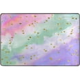 thumbnail image 4 of SKYSONIC Sparkling Rainbow Golden Non-Slip Area Rug, Floor Carpet Comfort Floor Mats Decor for Indoor Front Porch Living Room Bedroom Kitchen, 36"x24", 4 of 5