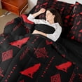 thumbnail image 4 of Feelyou Hippie Wolf Wildlife Bedding Comforter Set 7pcs, Aztec Triangle King Bedding Sets, 4 of 8