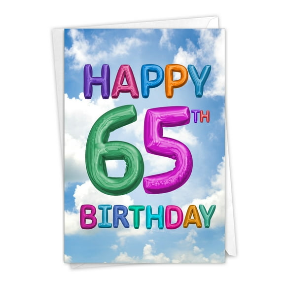 NobleWorks - 1 Funny 65th Birthday Greeting Card - Milestone (Not 3D or Layered) C9401MBG