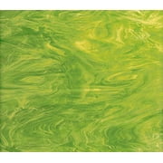 OCEANSIDE STAINED/FUSING GLASS SHEETS - LIME GREEN/WHITE FUSIBLE (Small 8" x 12")