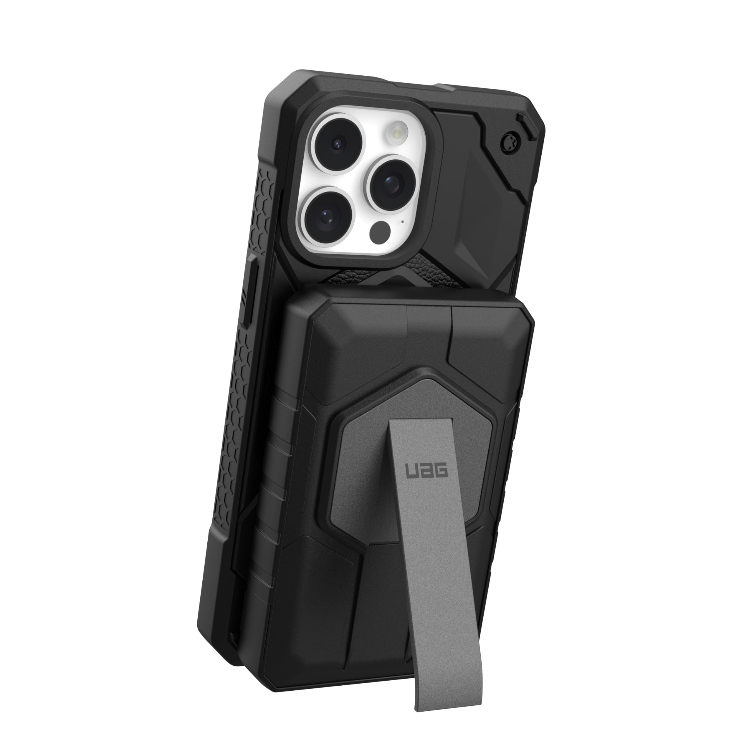 UAG 10000mAh Power Bank SRGE 20W 2-Port USB-C USB Magnetic Wireless Portable Charger Fast Charging Battery Pack w/Kickstand Compatible with iPhone 17, Samsung Galaxy S25, Black/Grey