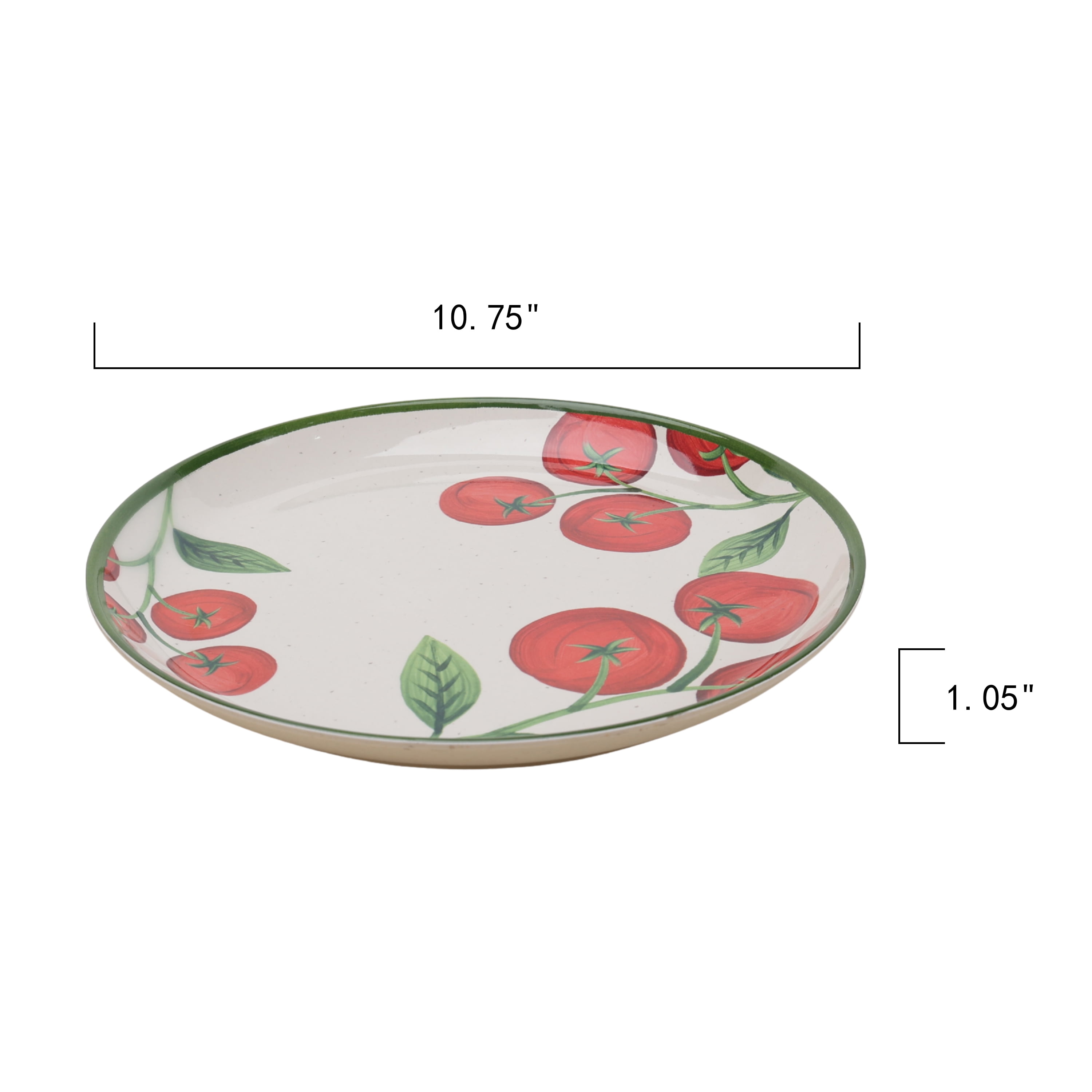 Better Homes and Gardens Bamboo Melamine Tomato Dinner Plate, 10.75 Inch, Red