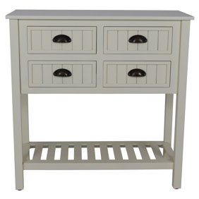 Cottage 3 Drawer Wood Console Table W Metal Handles Bottom