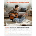 thumbnail image 3 of VEVOR 41 in Dreadnought Acoustic Guitar Beginner Bundle Gig Bag for Adult Sunburst, 3 of 9