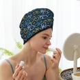 thumbnail image 3 of Yiaed Bicycle Colorful Print Hair Cap with Button,Coral Fleece Hair Towel Wrap for Women Wet Hair,Quick Dry Turban for Wet Hair Long Thick Hair, 3 of 5