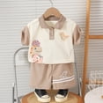 thumbnail image 2 of Baby Boys Clothing Sets Toddler Boy Summer Cute Outfit Dinosaur Print Lapel Polo Shirt and Shorts Set 2 Piece, 2 of 4