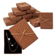 thumbnail image 7 of Juvale Jewelry Gift Boxes - 3.7 x 2.9 x 1.3 In, Kraft, Pack of 12 - Velvet Lined & Bow Lid Cardboard Necklace Box, 7 of 7